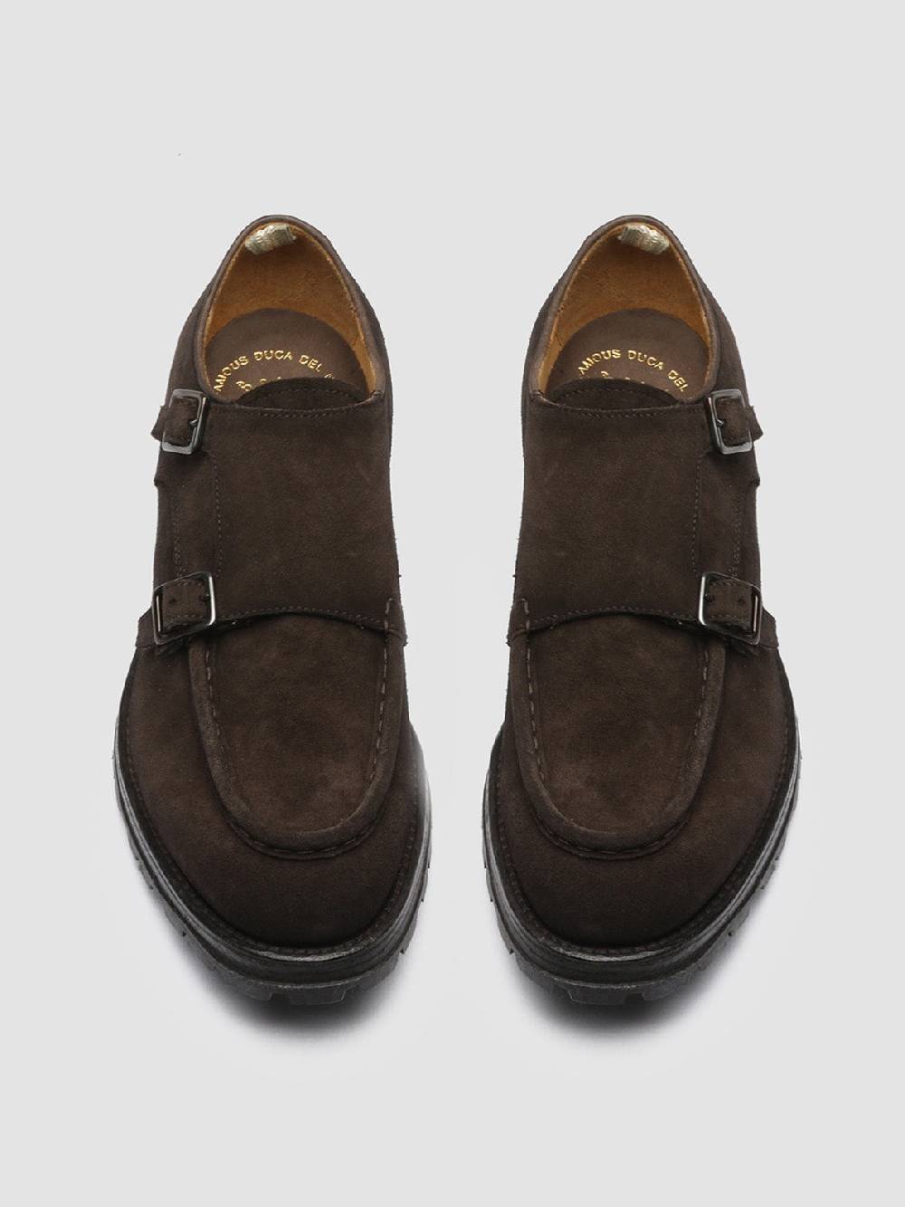 Officine Creative VAIL 012 Dark Brown Suede Monk Shoes