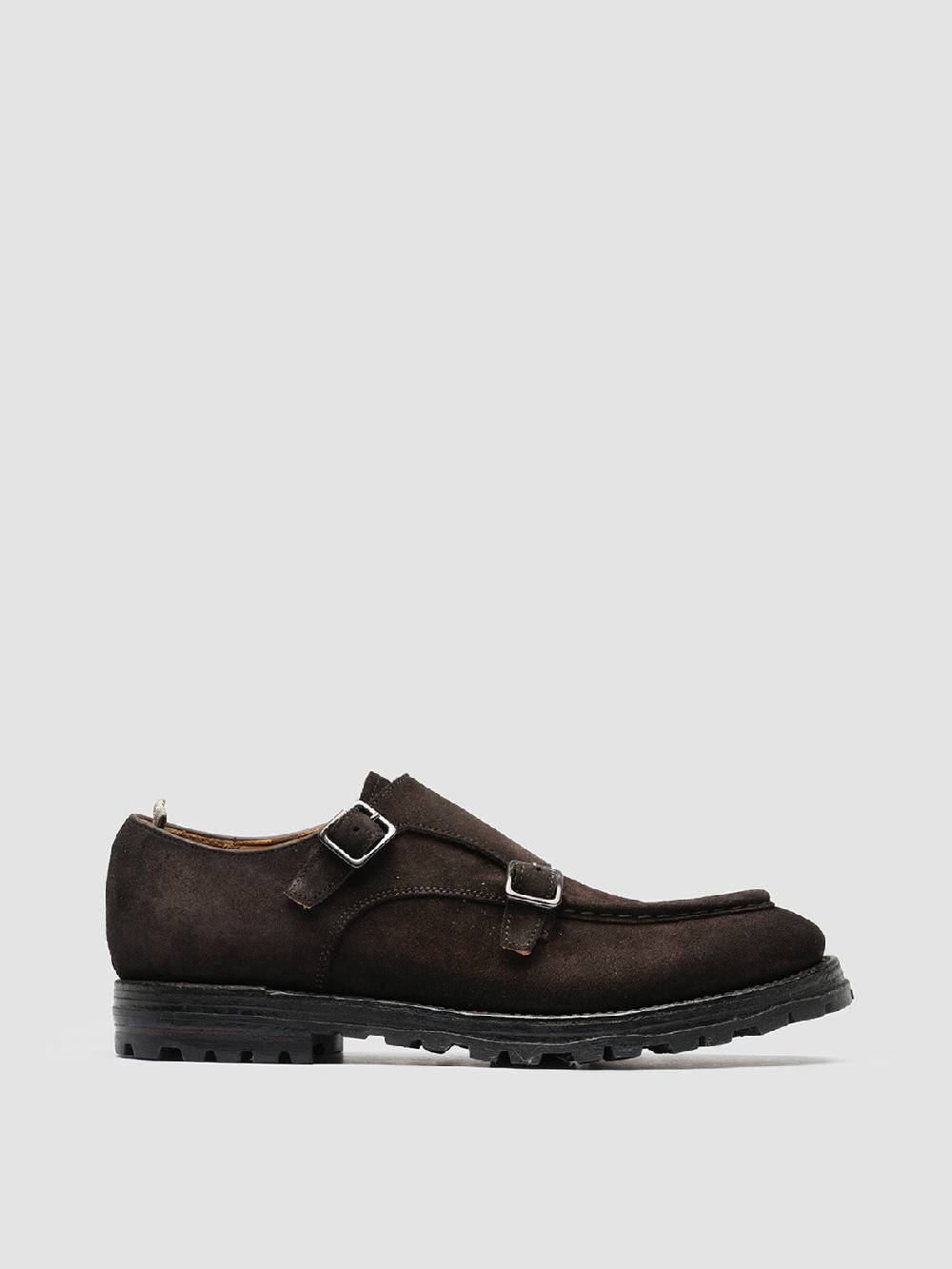 Officine Creative VAIL 012 Dark Brown Suede Monk Shoes