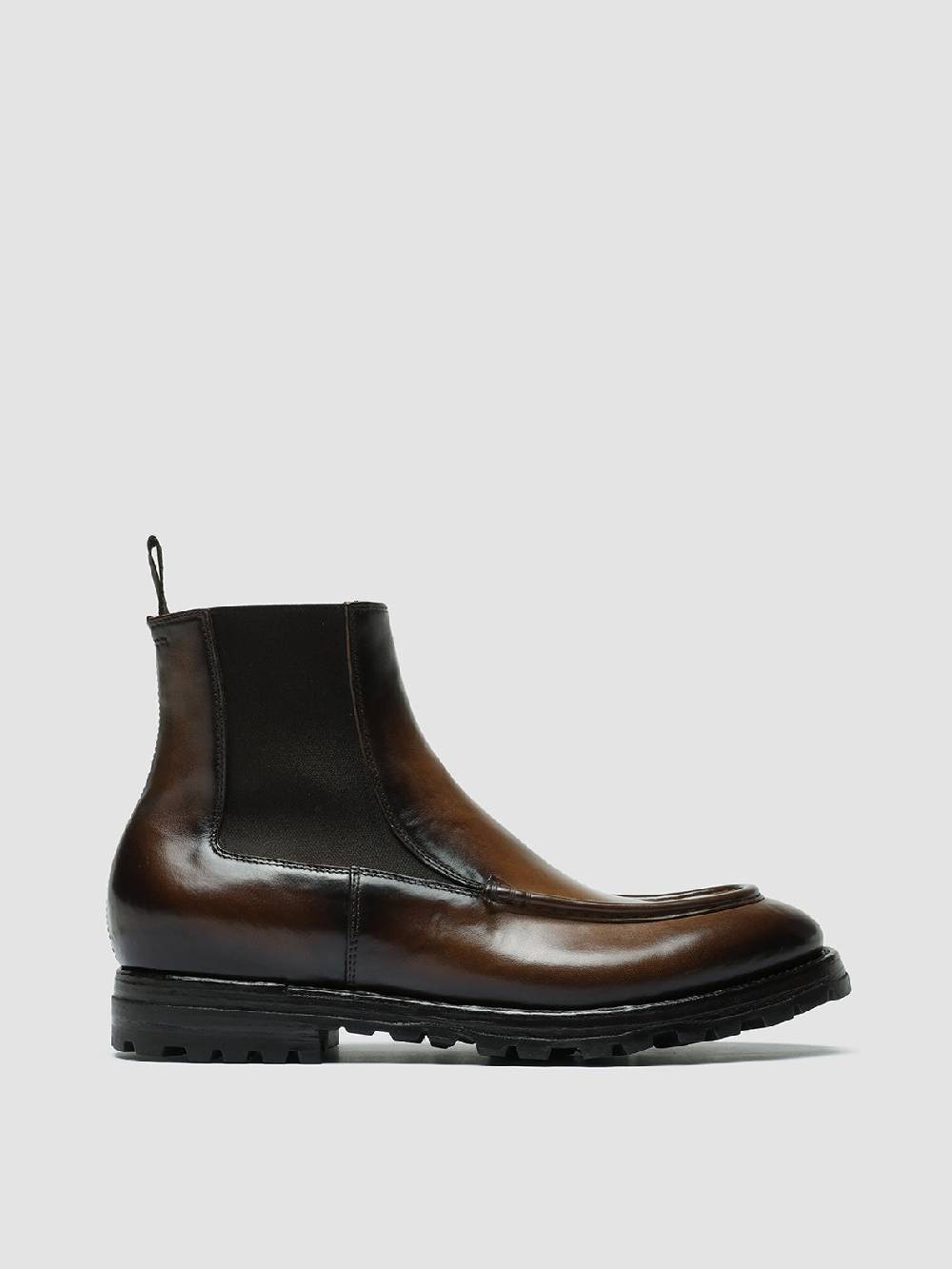 Officine Creative VAIL 017 Stivali Chelsea in Pelle Marrone