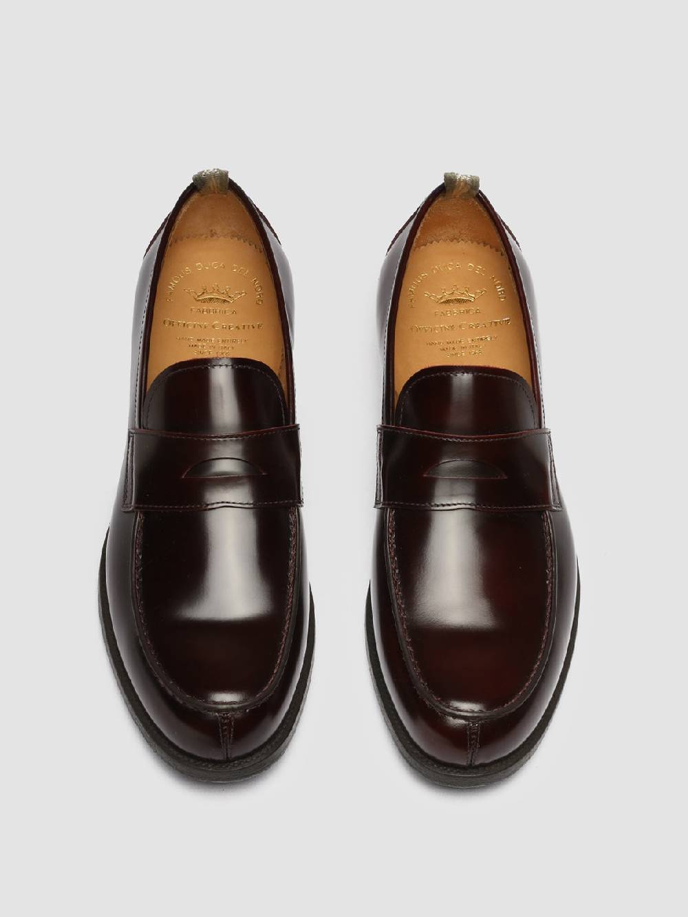 Officine Creative VINE 001 Mocassini In Pelle Bordeaux