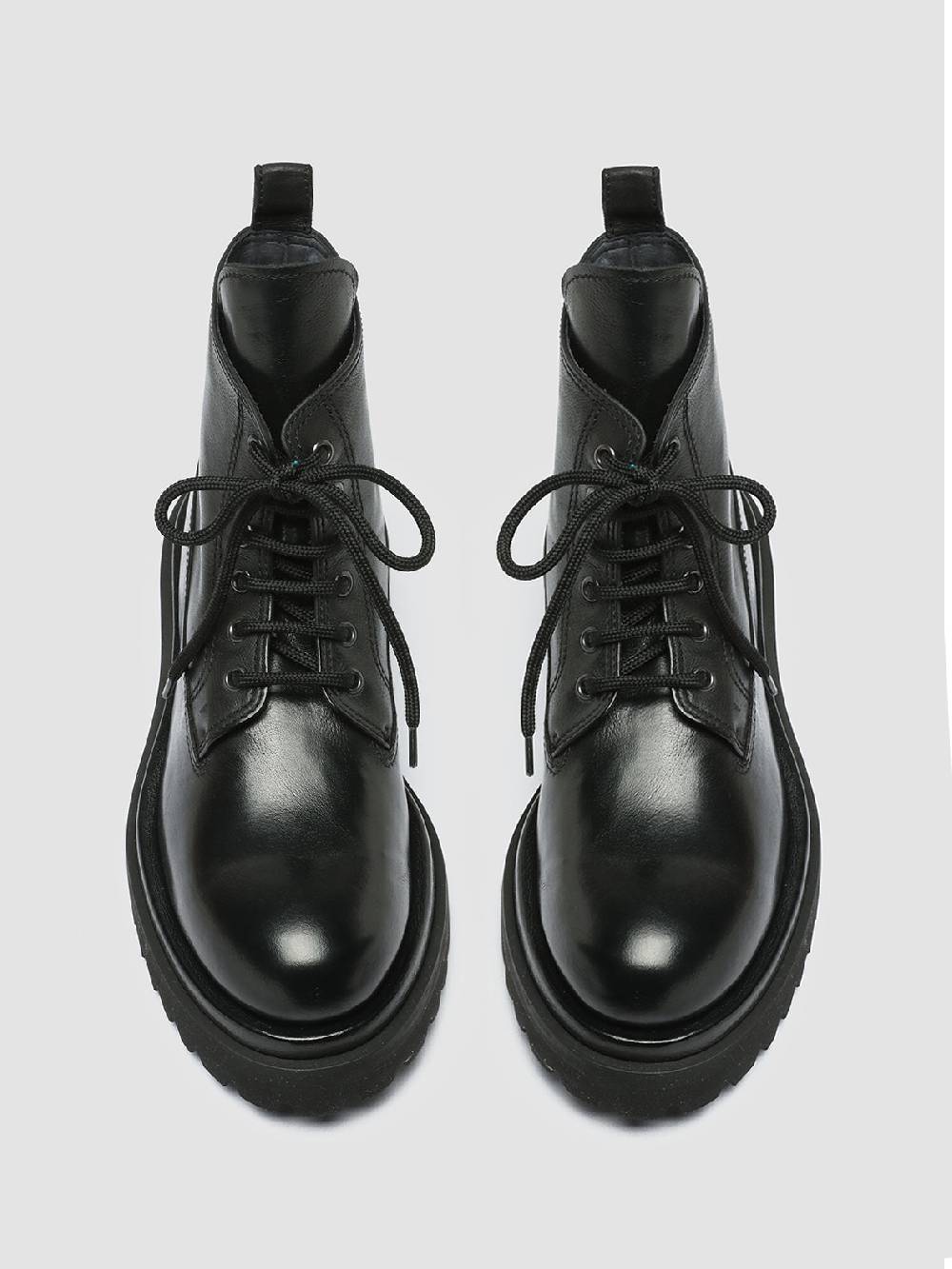 Officine Creative WISAL DD 105 Stivali Stringati In Pelle Nera