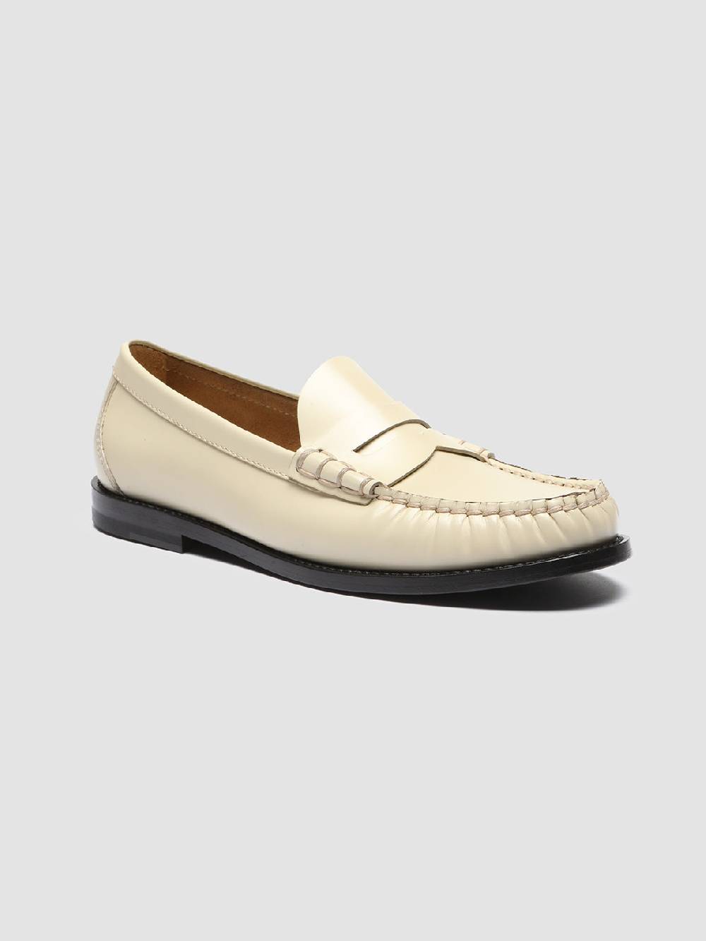 Officine Creative ZIVAGO 103 Ivory Leather Penny Loafers