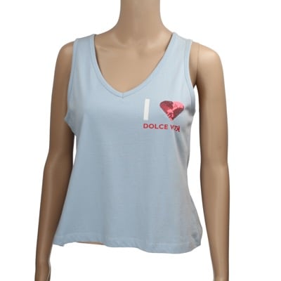 canotta donna A-STYLE tg. S celeste cotone AP11