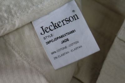 Pantaloni Donna JECKERSON 30 Bianco Crema Cotone AS276