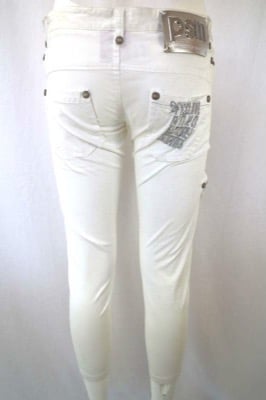 Pantaloni Donna PINKO 42 Bianco Cotone AR816