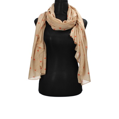 pareo donna NALI' beige cotone arancione AF422