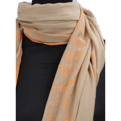 Pareo Donna NALI' Beige Cotone Arancione AF444