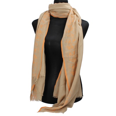 pareo donna NALI' beige cotone arancione AF444