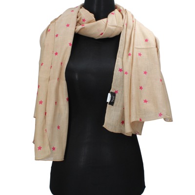 pareo donna NALI' beige cotone rosa AF424