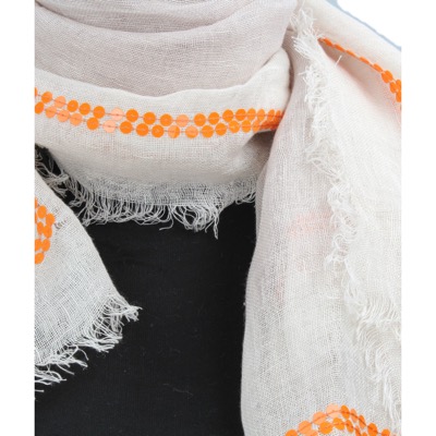 Pareo Donna NALI' Beige Lino Arancione AF442