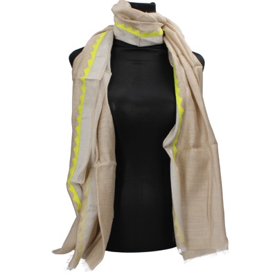pareo donna NALI' beige seta verde AF445
