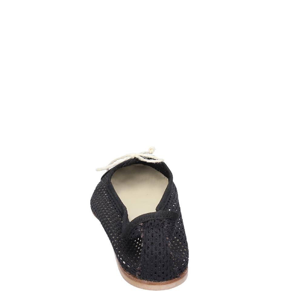 Scarpe Donna ANNIEL Ballerine Nero Tessuto Pelle EX274