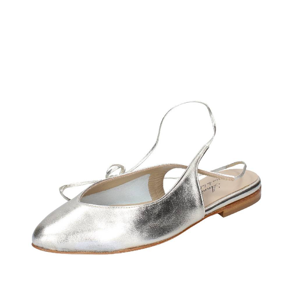 scarpe donna ANNIEL ballerine platino pelle EX275