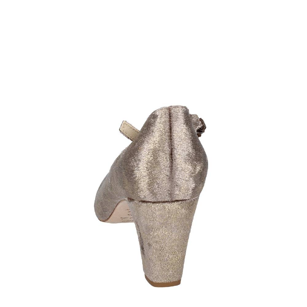 Scarpe Donna ANNIEL Decollete Beige Velluto Oro EX278