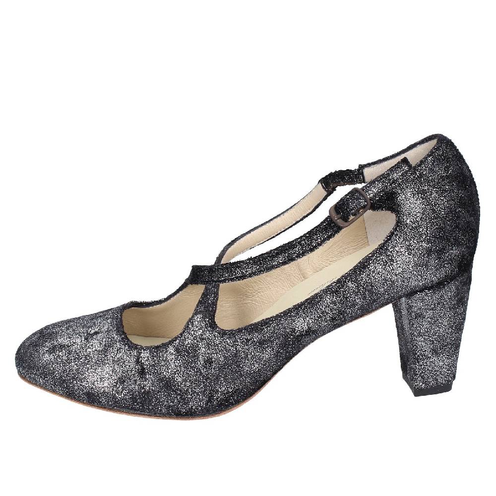 Scarpe Donna ANNIEL Decollete Nero Tessuto Argento EX272