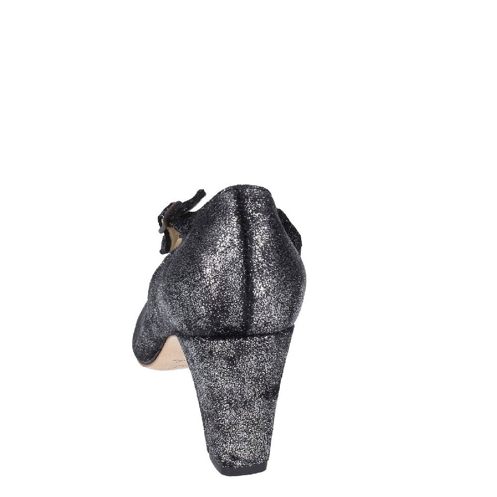 Scarpe Donna ANNIEL Decollete Nero Tessuto Argento EX272