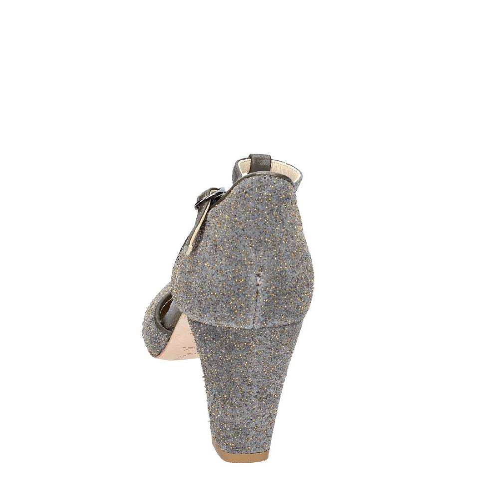 Scarpe Donna ANNIEL Decollete Verde Pelle Oro Camoscio EX280