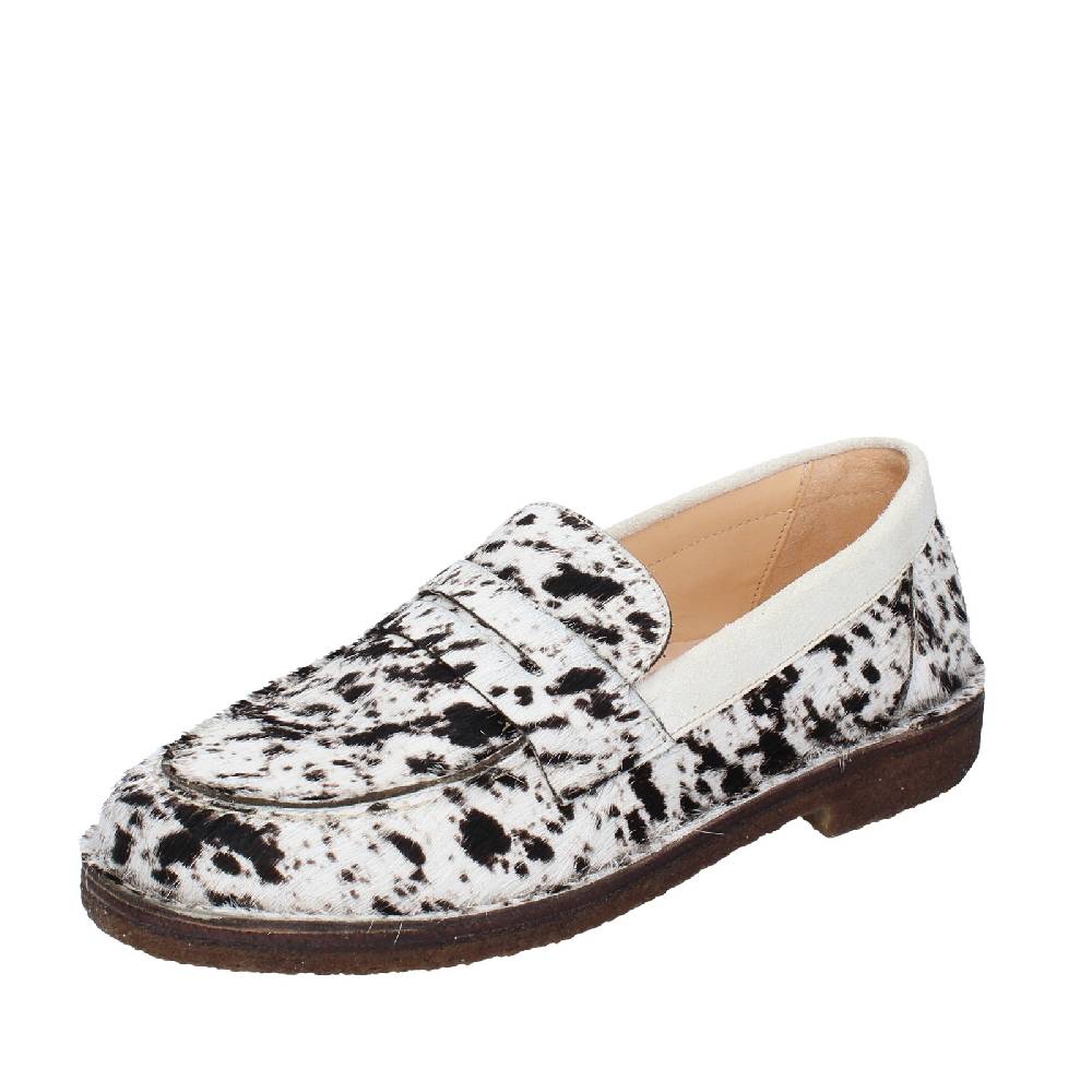 scarpe donna ASTORFLEX mocassini bianco cavallino nero camoscio EY780