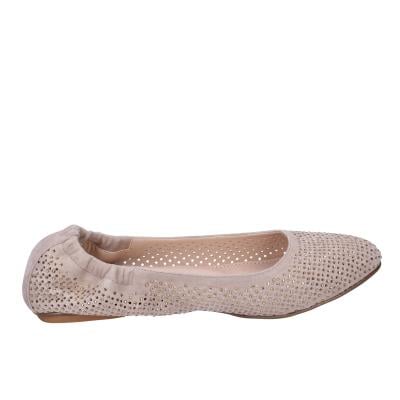 Scarpe Donna CAFè NOIR Ballerine Beige Camoscio Strass MEL501 BF513