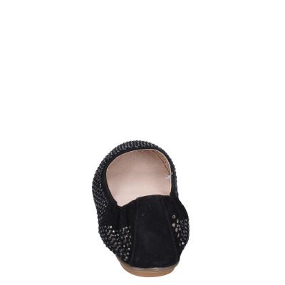 Scarpe Donna CAFè NOIR Ballerine Nero Camoscio Strass MEL501 BF398