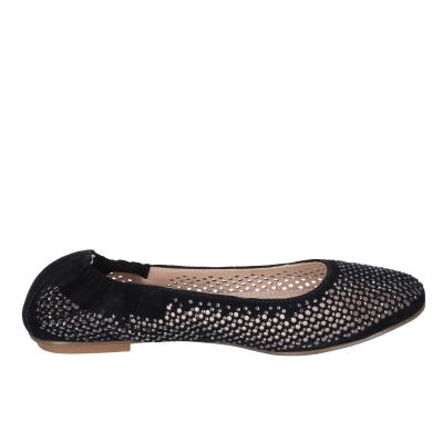 Scarpe Donna CAFè NOIR Ballerine Nero Camoscio Strass MEL501 BF398
