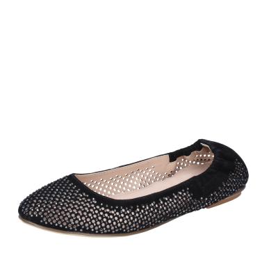 scarpe donna CAFè NOIR ballerine nero camoscio strass MEL501 BF398