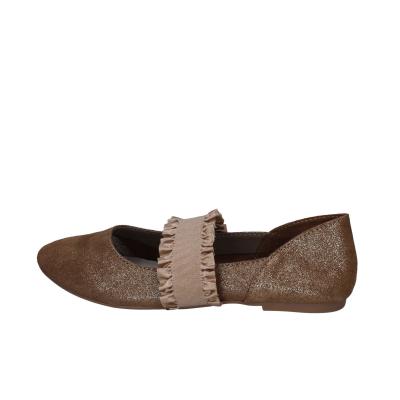 scarpe Donna CAFè NOIR Ballerine Platino Pelle Scamosciata Oro BC608