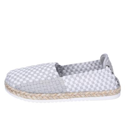 Scarpe Donna CAFè NOIR Espadrillas Argento Tessuto Bianco MEA901 BF480