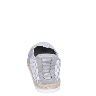 Scarpe Donna CAFè NOIR Espadrillas Argento Tessuto Bianco MEA901 BF480