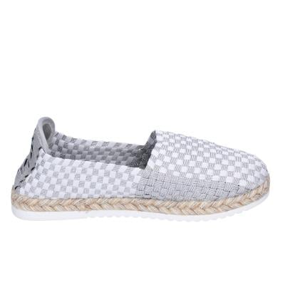 Scarpe Donna CAFè NOIR Espadrillas Argento Tessuto Bianco MEA901 BF480