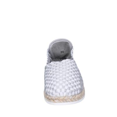 Scarpe Donna CAFè NOIR Espadrillas Argento Tessuto Bianco MEA901 BF480