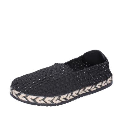 scarpe donna CAFè NOIR espadrillas nero tessuto MEA901 BF478