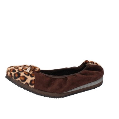 Scarpe Donna CALPIERRE Ballerine Marrone Camoscio Cavallino AD574