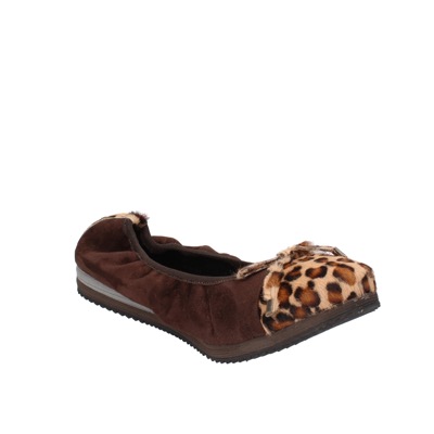 Scarpe Donna CALPIERRE Ballerine Marrone Camoscio Cavallino AD574