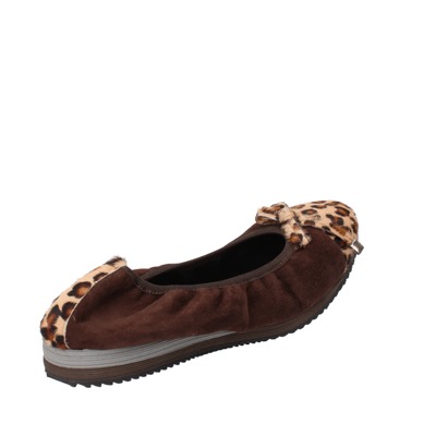 Scarpe Donna CALPIERRE Ballerine Marrone Camoscio Cavallino AD574