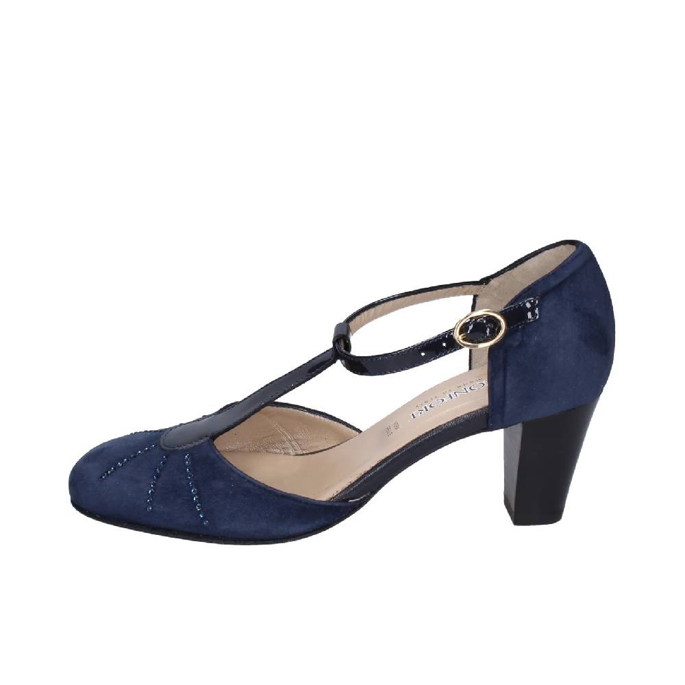 Scarpe Donna CONFORT Decollete Blu Camoscio Strass EZ370