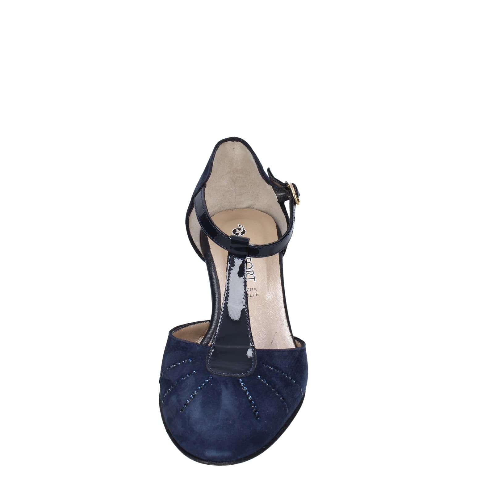 Scarpe Donna CONFORT Decollete Blu Camoscio Strass EZ370