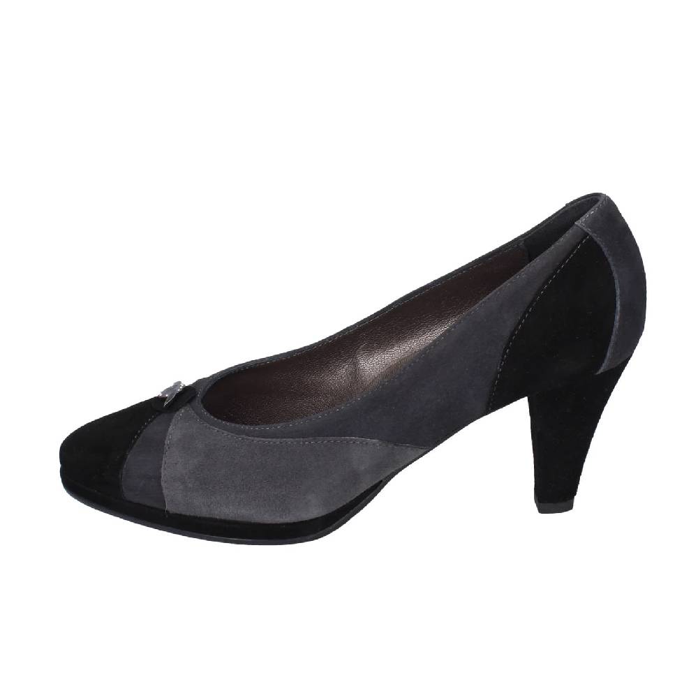 Scarpe Donna CONFORT Decollete Nero Camoscio Grigio EZ369