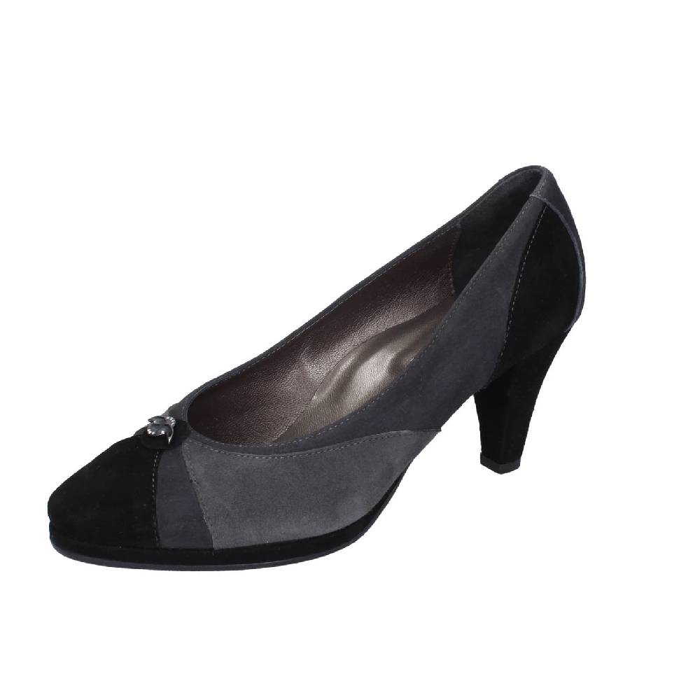 scarpe donna CONFORT decollete nero camoscio grigio EZ369