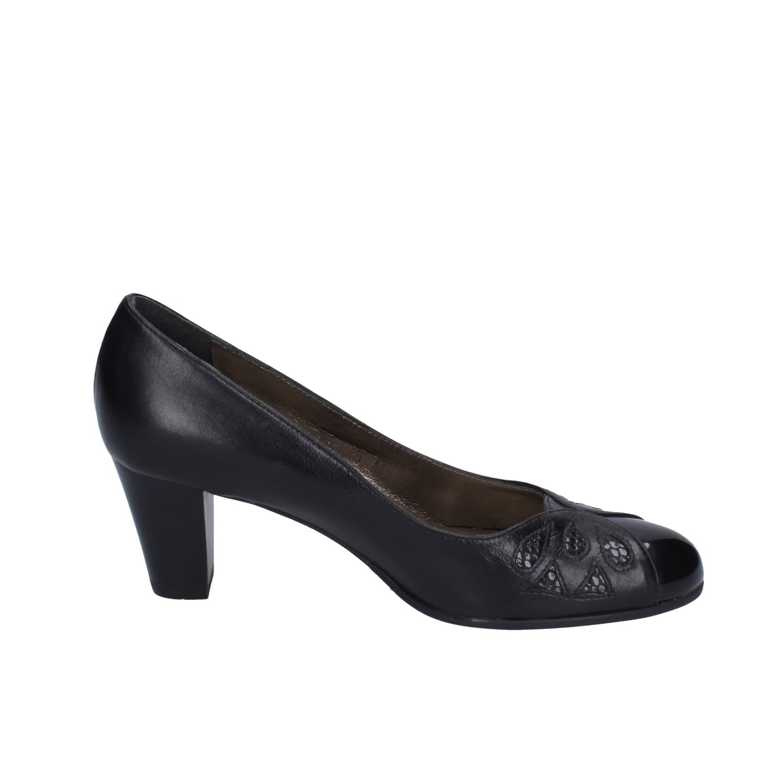 Scarpe Donna CONFORT Decollete Nero Pelle EZ417