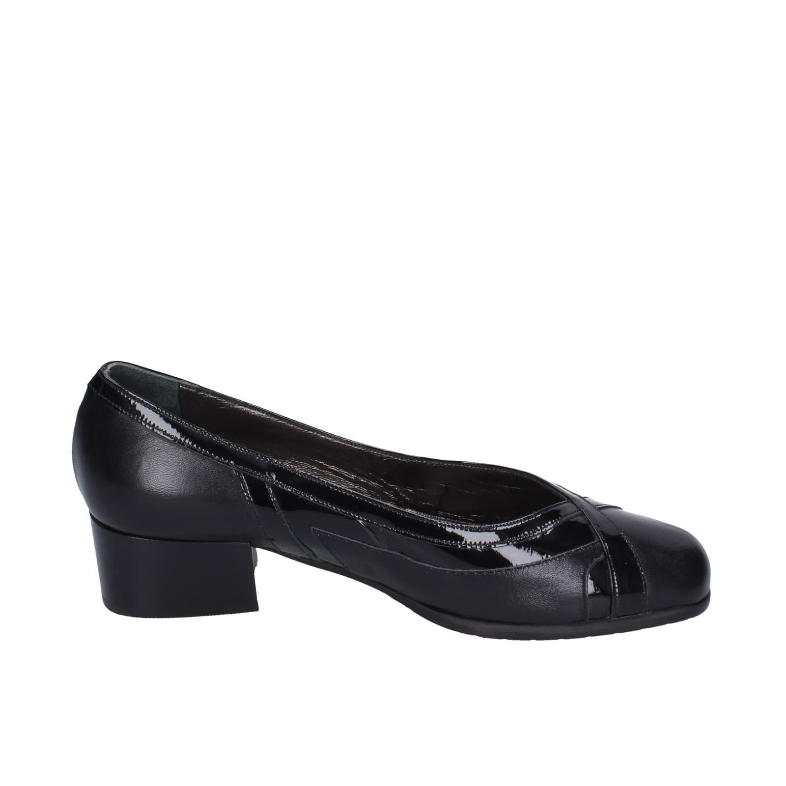 Scarpe Donna CONFORT Decollete Nero Pelle Vernice EZ411