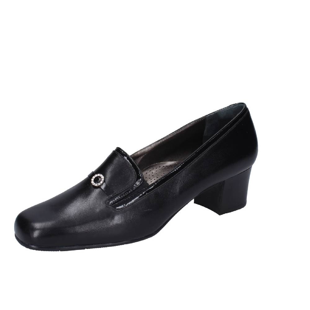 scarpe donna CONFORT decollete nero pelle vernice EZ413
