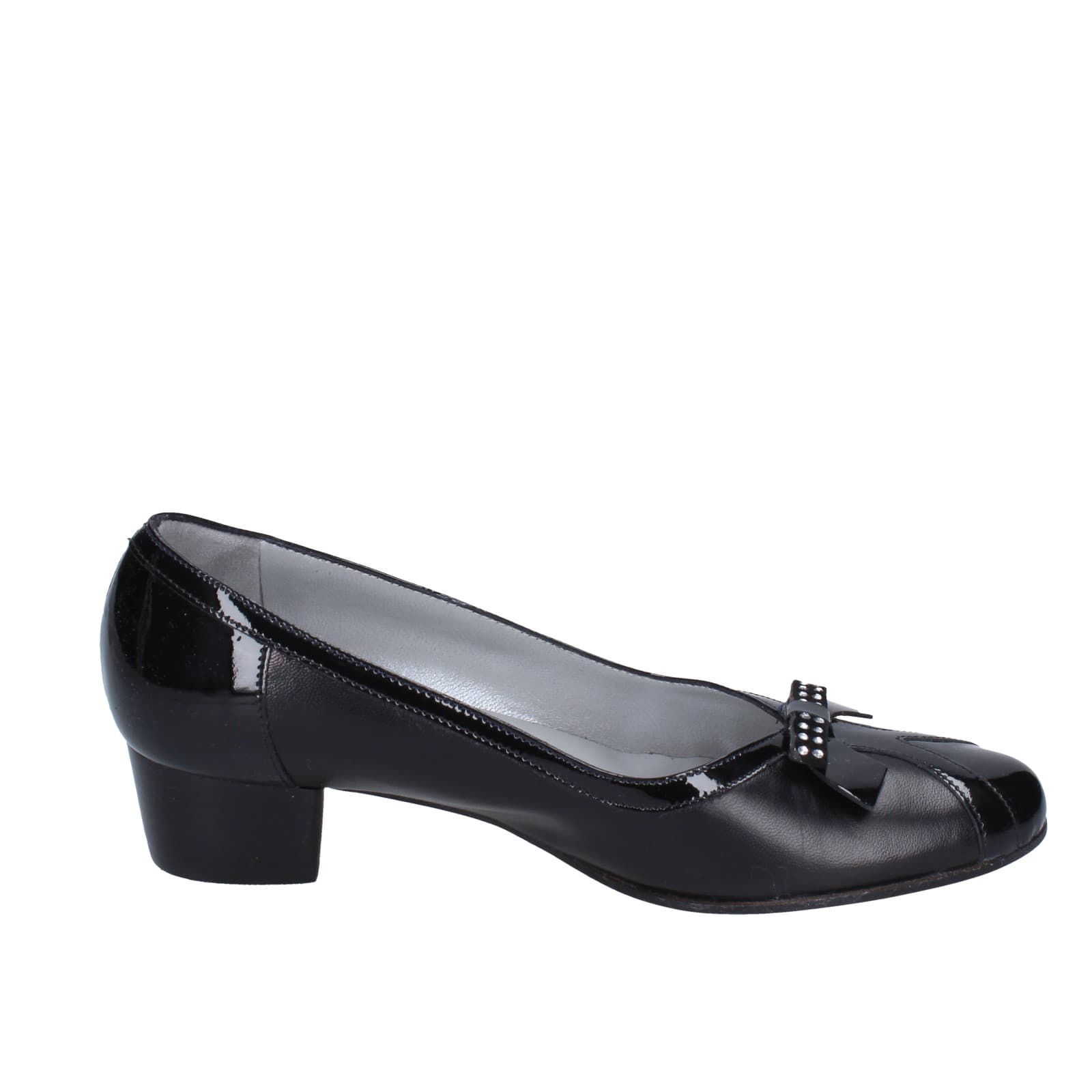 Scarpe Donna CONFORT Decollete Nero Pelle Vernice EZ398