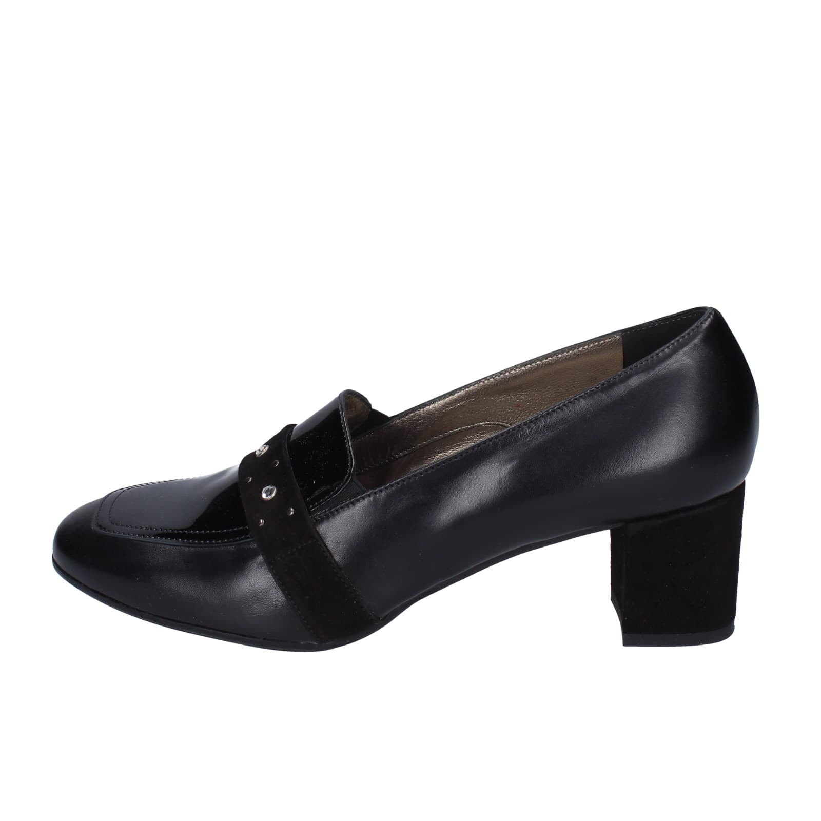 Scarpe Donna CONFORT Decollete Nero Pelle Vernice EZ410