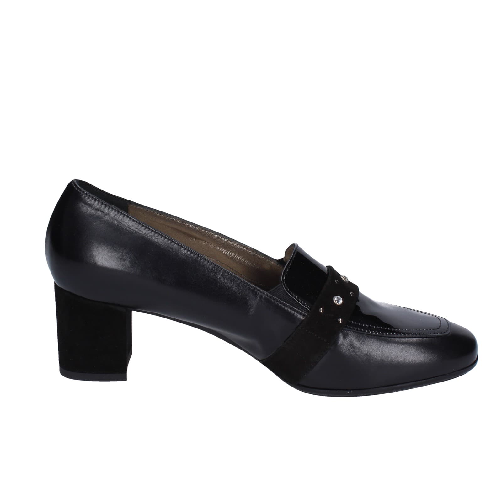 Scarpe Donna CONFORT Decollete Nero Pelle Vernice EZ410