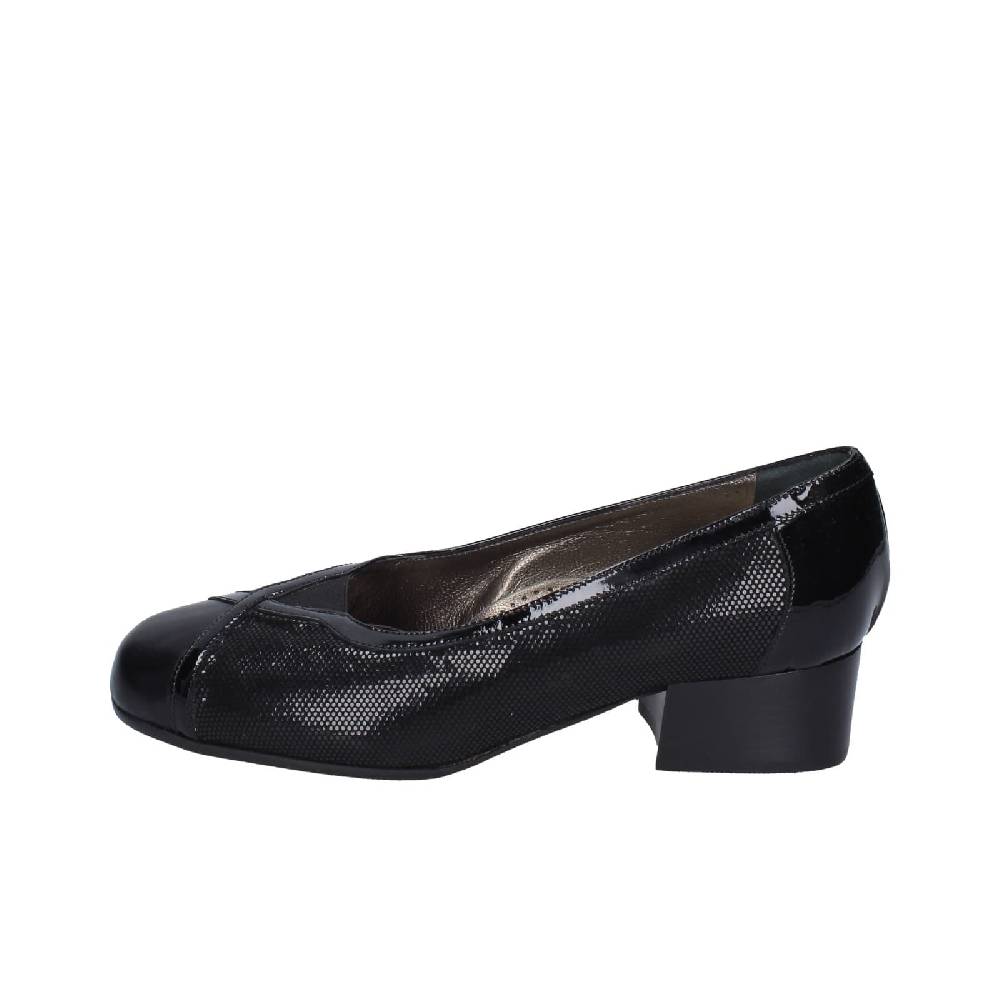 Scarpe Donna CONFORT Decollete Nero Pelle Vernice EZ401