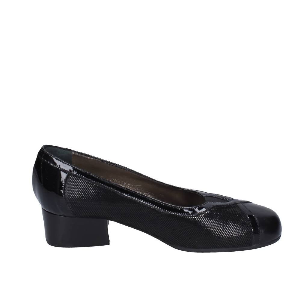 Scarpe Donna CONFORT Decollete Nero Pelle Vernice EZ401