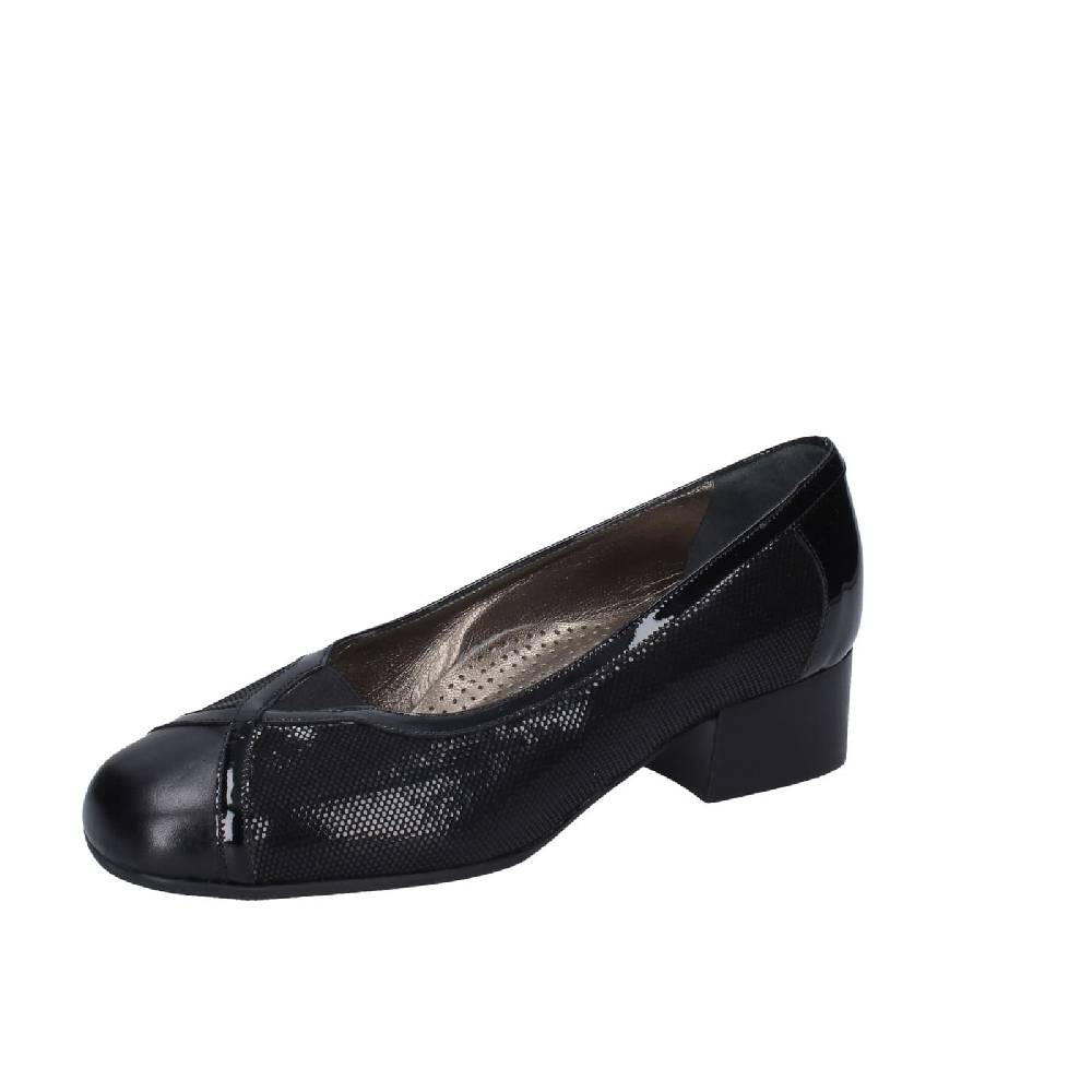 scarpe donna CONFORT decollete nero pelle vernice EZ401