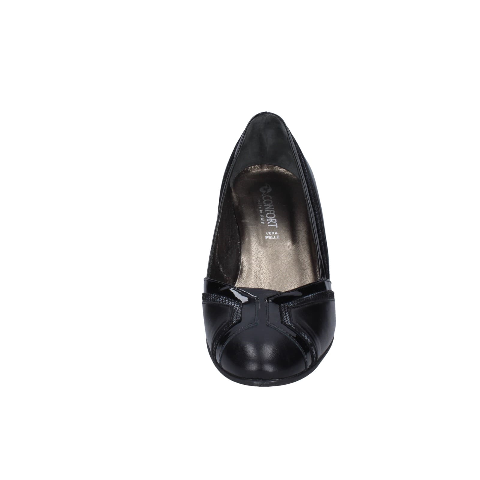 Scarpe Donna CONFORT Decollete Nero Pelle Vernice EZ332