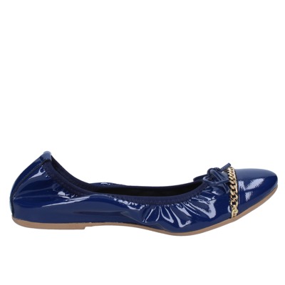 Scarpe Donna CROWN Ballerine Blu Vernice BZ948